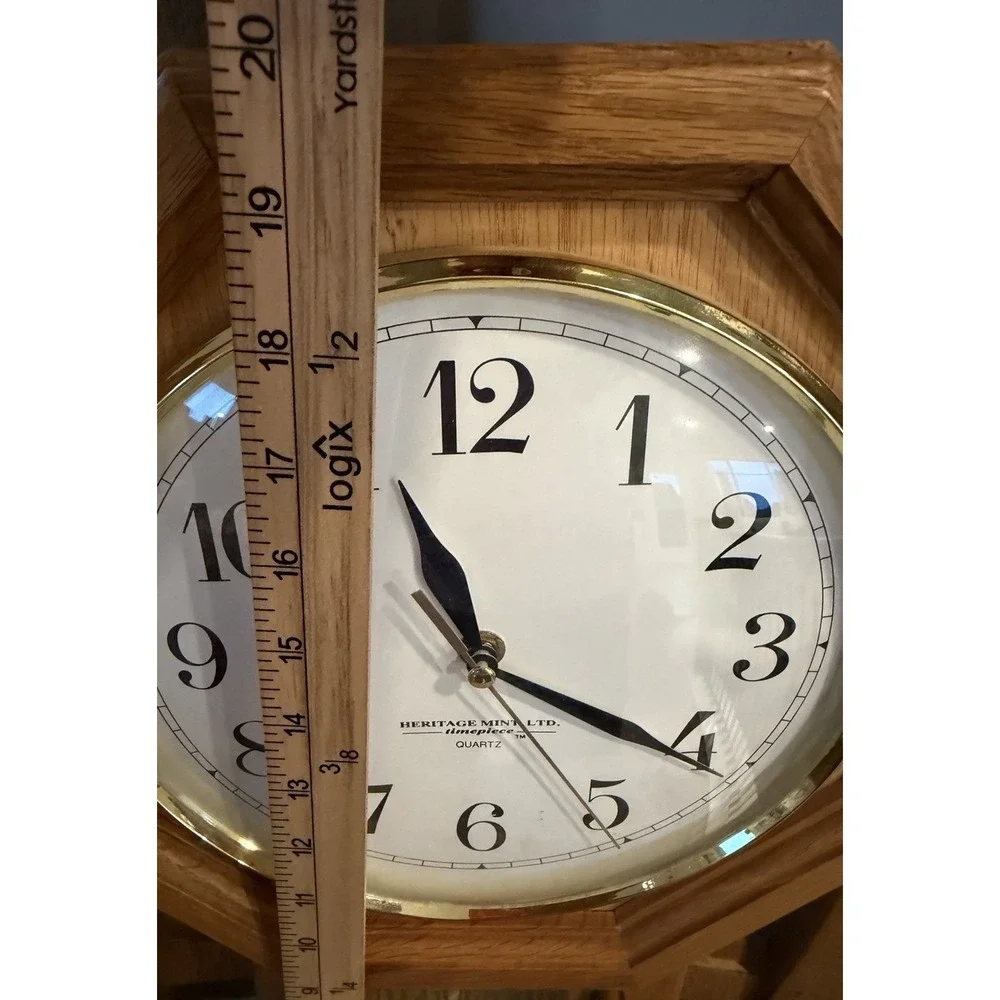 Heritage Mint Ltd Regulator Wall Clock Oak Wood Octagon Quartz Pendulum 20 inch